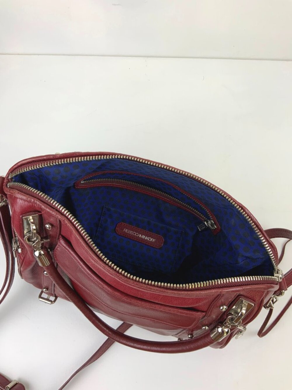 Rebecca Minkoff Burgundy Leather Cupid Satchel Bag Purse Crossbody - Picture 9 of 16